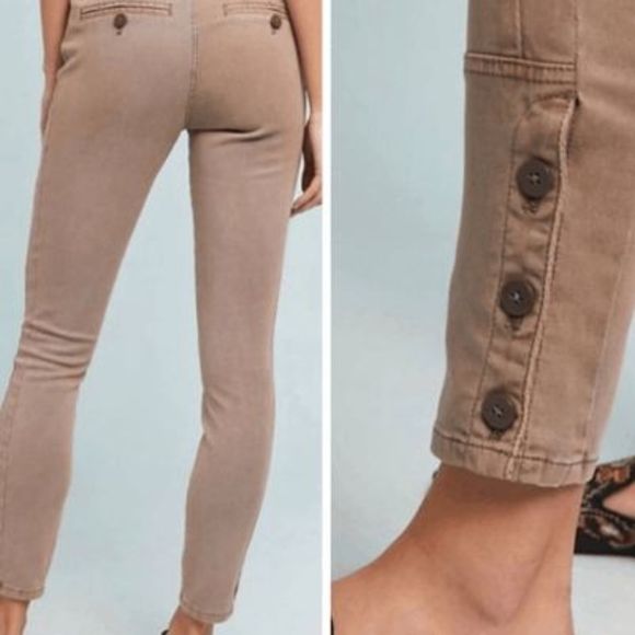 By Anthropologie Ona Skinny Leg Utility Pants Button Ankle, Sz 27 / 4, MP $108 - Picture 15 of 15